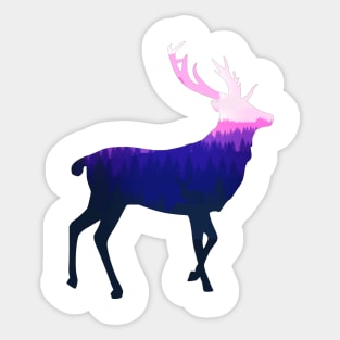 Stag Deer Buck King of the Forest - Blue Sticker